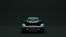 Powerful Black Sports Roadster Coupe Car 1960's 3d Illustration 3d Render