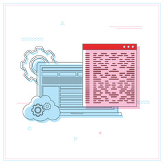 Web Development Programming Coding. laptop with program code on the screen