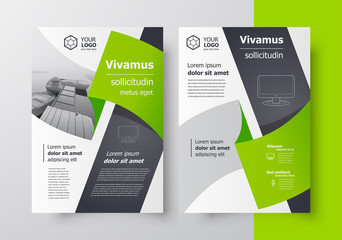 Sticker - Flyer brochure design, business flyer size A4 template, creative leaflet, trend cover geometric