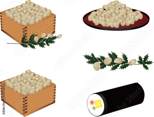 節分のイラスト升に入った豆に恵方巻のセットイラスト素材 Ilustracion De Stock Adobe Stock 節分のイラスト升に入った豆に恵方巻のセットイラスト素材 Ilustracion De Stock Adobe Stock