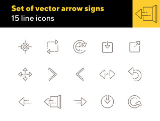 Poster - Set of vector arrow signs. Arrow concept. Line icon