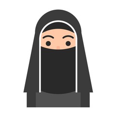 Wall Mural - Muslim avatar vector, Muslim people flat icon