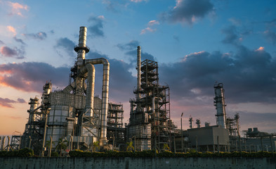 Wall Mural - Petrochemical industry on sunset