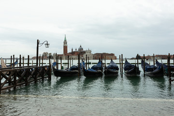 Wall Mural - view of gondolas in Venice looking toward the island of Giudecca