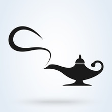 Aladdin Magic Lamp, Simple Vector Modern Icon Design Illustration.