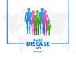 Rare Disease Day Poster or Banner Background. Group of people with rare diseases.