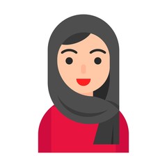 Wall Mural - Muslim avatar vector, Muslim people flat icon