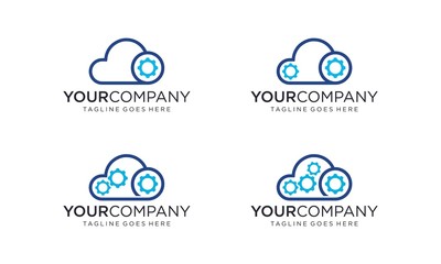 Poster - Cloud technology for logo designs vector editable