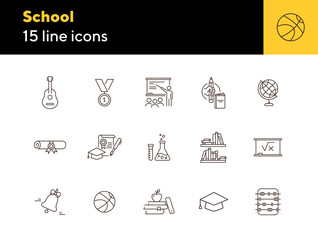 Wall Mural - School icons