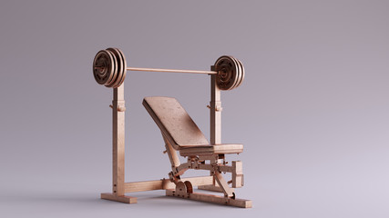 Bronze Incline Weight Bench 3d illustration 3d render	