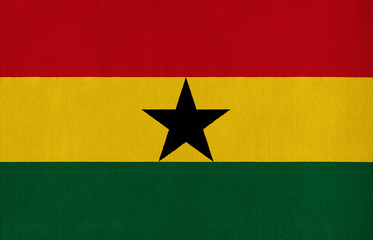 National flag of Ghana on a cotton texture background