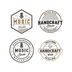 Wall Mural - set of vintage and badge logo, icon and template