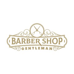 Wall Mural - vintage barber shop logo, icon and illustration