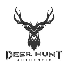 Wall Mural - vintage deer hunter logo, icon and illustration