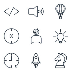 Fototapete - Business strategy Set icon template color editable. Startup pack symbol vector sign isolated on white background illustration for graphic and web design.