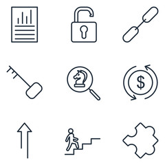 Poster - Business strategy Set icon template color editable. Startup pack symbol vector sign isolated on white background illustration for graphic and web design.