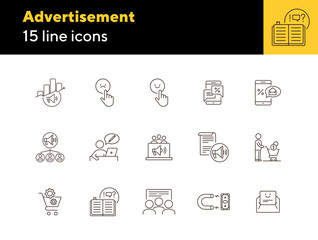 Canvas Print - Advertisement line icons