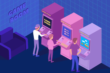 Poster - Computer Club Isometric Illustration