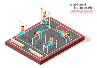 Sticker - Workout Isometric Composition