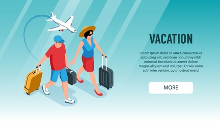 Poster - Isometric Vacation Horizontal Banner