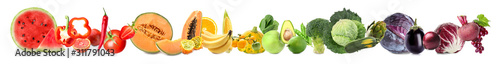 Assortment of fresh vegetables with fruits on white background © Pixel-Shot