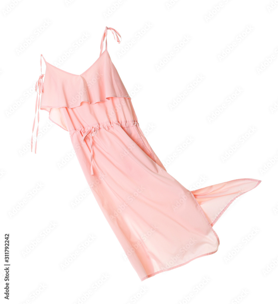 Flying dress on white background