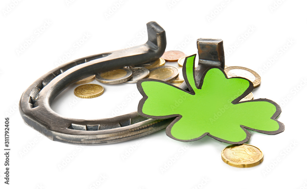 Composition for St. Patrick's Day on white background