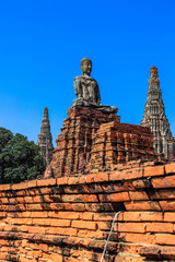 A beautiful view of Wat Chai Wattanaram temple in Ayutthaya, Thailand.