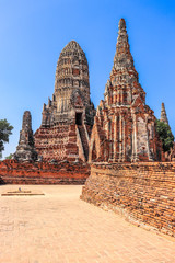 A beautiful view of Wat Chai Wattanaram temple in Ayutthaya, Thailand.