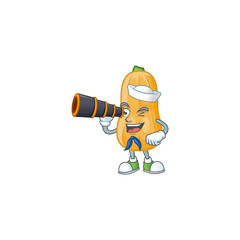 Sticker - Picture of Smiling happy Sailor butternut squash with binocular