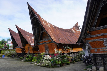 House of people in Samosir Island, the large volcanic island in Lake Toba, located in the north of the island of Sumatra in Indonesia.