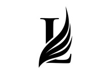 Initial Letter L Logo And Wings Symbol. Wings Design Element,  Initial Letter L Logo Icon, Initial Logo Template