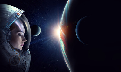 Wall Mural - exploring outer space. mixed media
