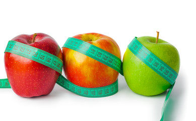 Apples and measuring tape