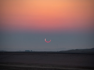 Wall Mural - Annular Solar Eclipse of the Sun in Hofuf, Saudi Arabia