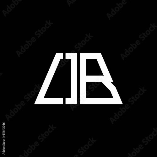 Fotografía OB logo abstract monogram isolated on black background