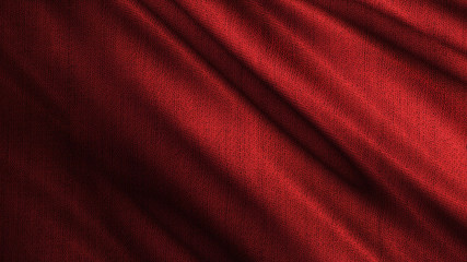 Red fabric cloth wave. Fashion concept, abstract luxury clothing is waving. 