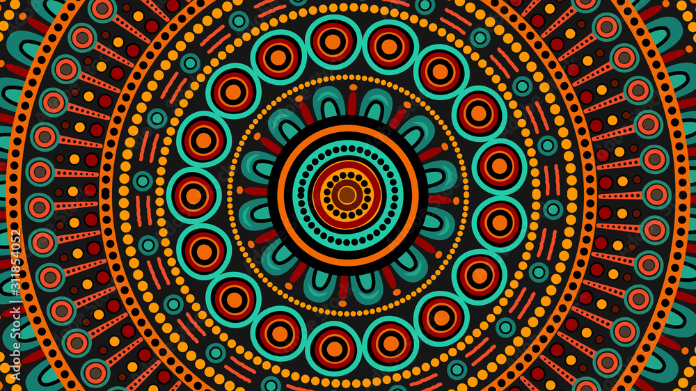 Aboriginal dot art vector background Stock Vector | Adobe Stock