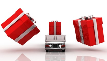 Canvas Print - gifts delivery.3d renders.