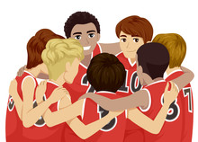 Teens Boys Sports Club Basketball Illustration