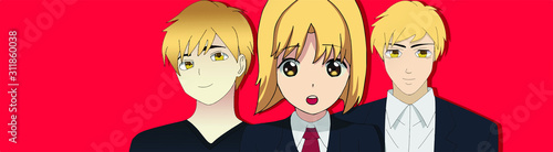 Anime Girl Vector Anime Boy And Another Cute Anime Boy All With