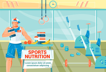 Poster - Sports Nutrition Flat Background