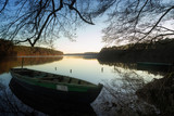 Fototapeta Pomosty - A rowing boat on the lake Schmaler Luzin