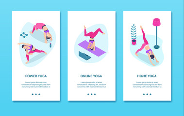 Wall Mural - Yoga Isometric Vertical Banners