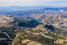 Aerial View Of A Mountain Road Near Sierra Nevada (Granada) Spain