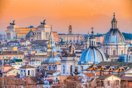 Rome at sunset time with St Peter Cathedral Wallpaper Mural