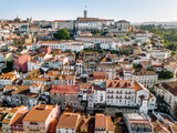 Fototapeta Uliczki - Aerial view of city center of historic Coimbra, Portugal