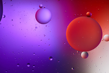 Sticker - abstract purple and red color texture from mixed water and oil bubbles