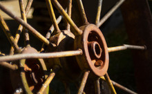 Old Wagon Wheels, Planter Wheels, Rusty And Antique