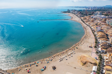 Wall Mural - Aerial view of the seaport near the town of Campello. Spain